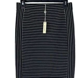 Max Studio Black and White Midi Pencil Skirt